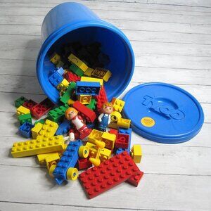 Tyco Vintage Super Building Blocks Set People Preschool Building Toys Big Tub